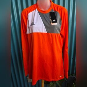 Adidas Climalite Orange and White Performance Hoodie Small Long Sleeves
